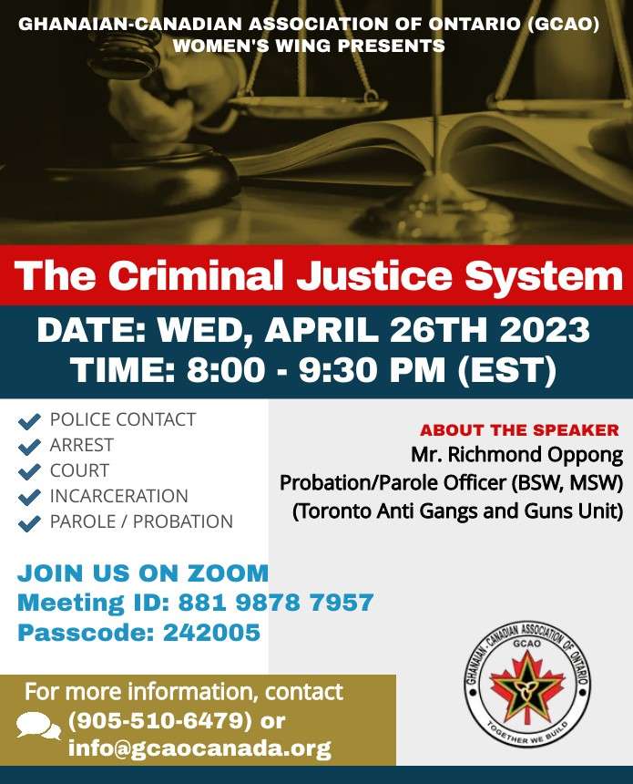 Women’s Wing Presents – The Criminal Justice System