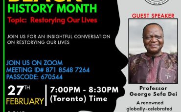 Black History Month Lecture Series With Prof Dei