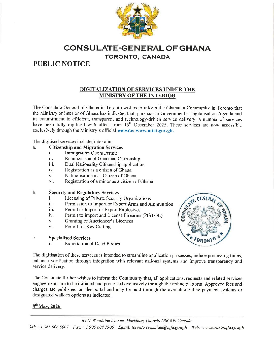 Digitalization of services under the Ministry of the Interior